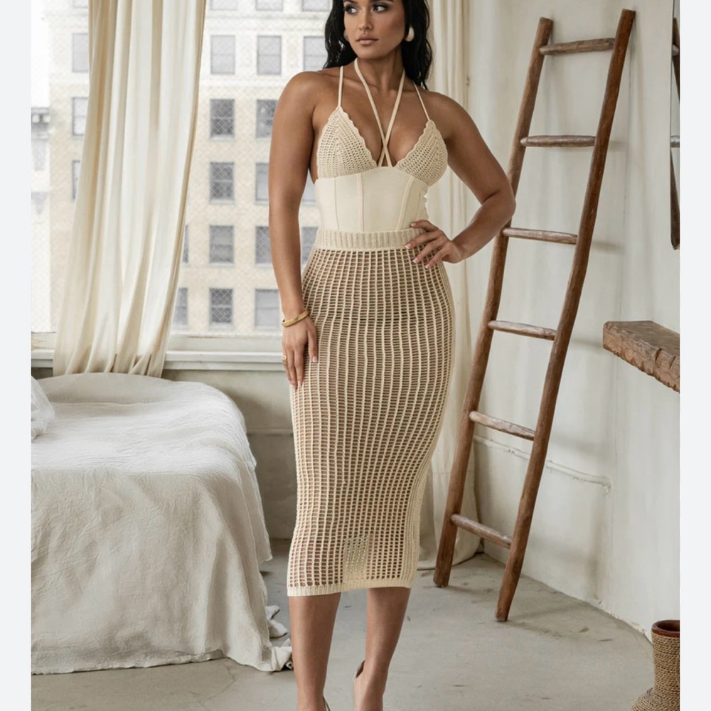 JLUX Elegant Vibrant Orange Knit Two Piece Set